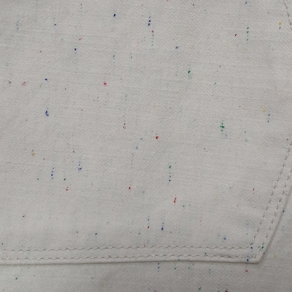 EUC LC Lauren Conrad Wide Leg Ankle Frayed Ankle Speckled Cream Trousers Size 4 - Picture 8 of 8